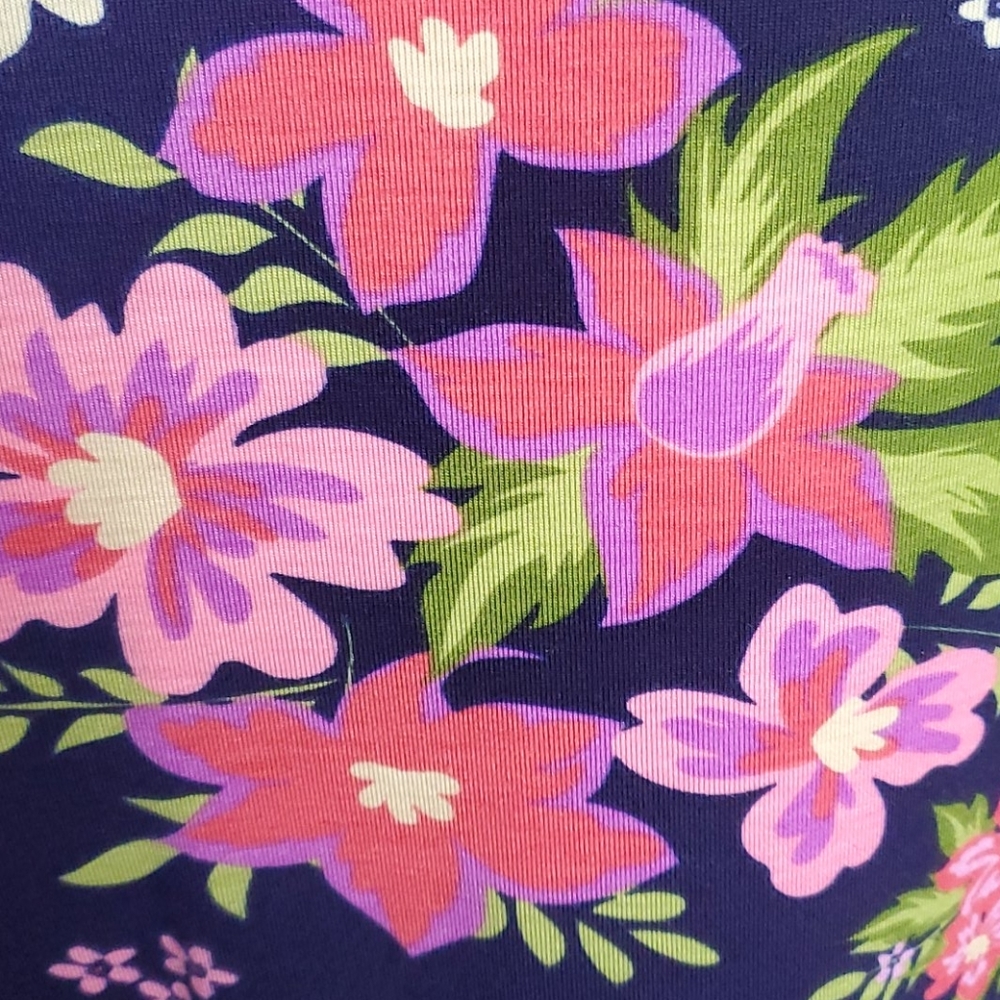 Floral Navy Maxi Skirt with Pink & Green Bloom - Picture 3 of 6